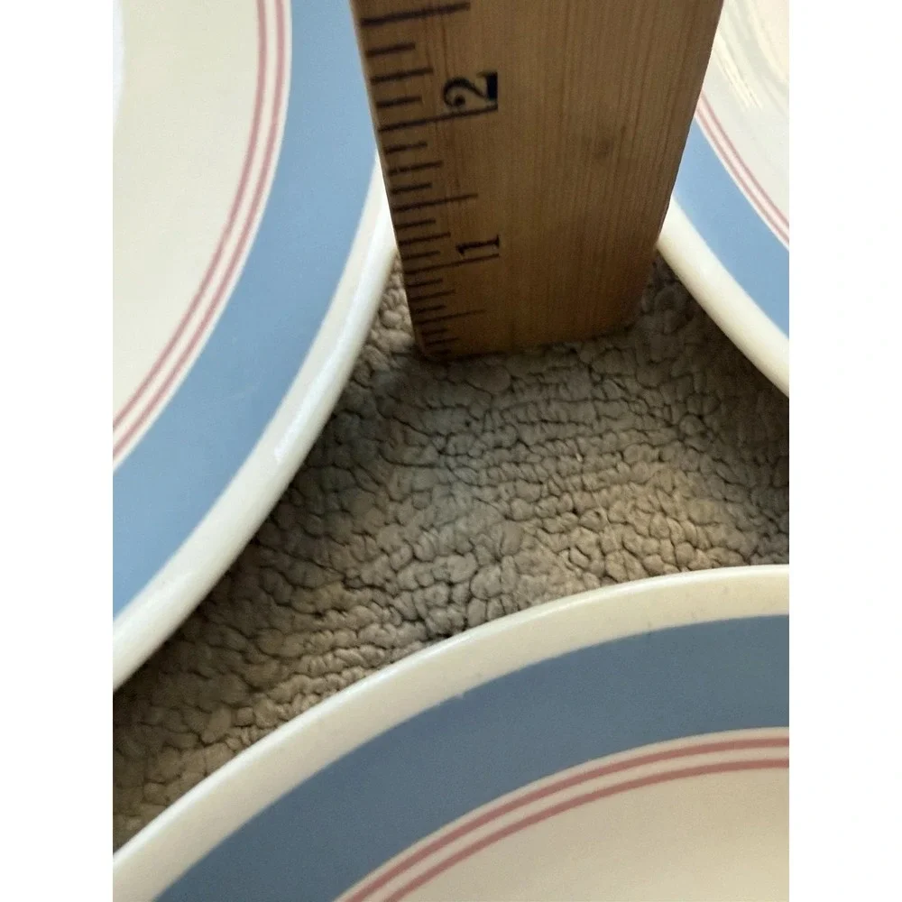 Corelle Colonial Blue Pink Ring Dinner Plate-set of 3